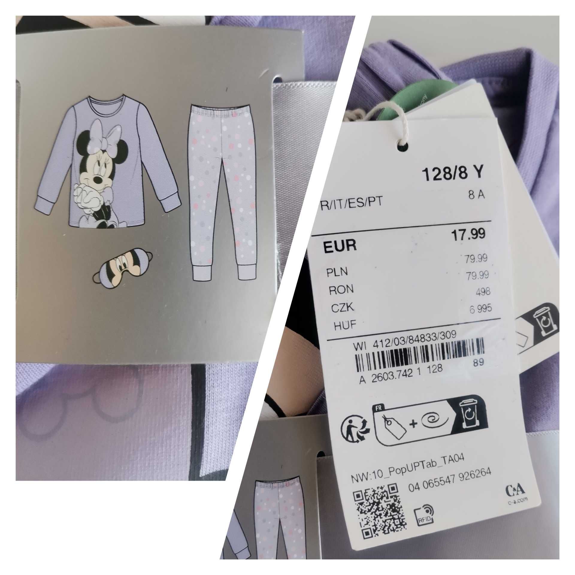 C&A Nowa piżama 128 piżama C&A Myszka Minnie piżama 3 części