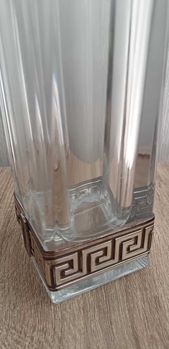 Jarra em cristal de chumbo e aplicação em prata 925 (made in Italy)