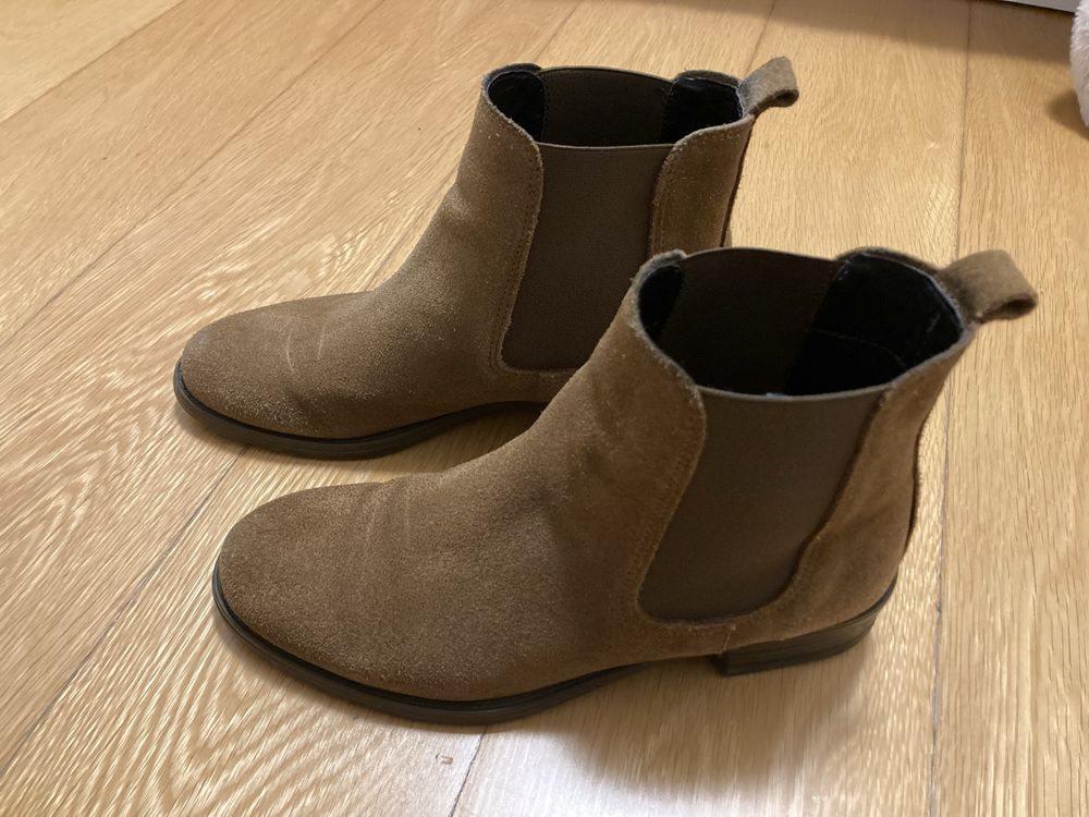 Botins pele camel