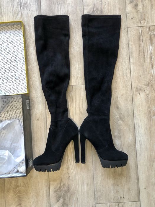 Замшеві ботфорти на підборах Antonio Biaggi