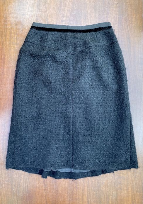 Czarna grafitowa szara wełniana aksamitna spódnica midi Marc Jacobs