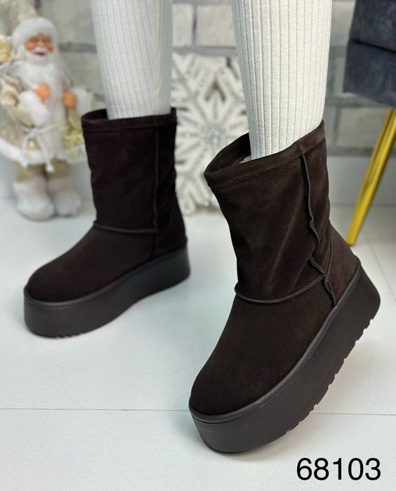 Жіночі шкіряні зимові черевики уггі в кольорах