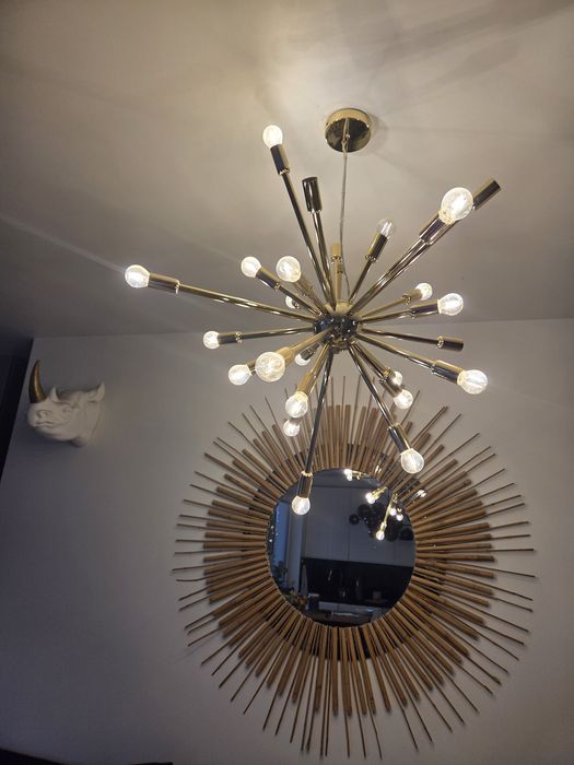 Lampa spike westwing  złota żyrandol