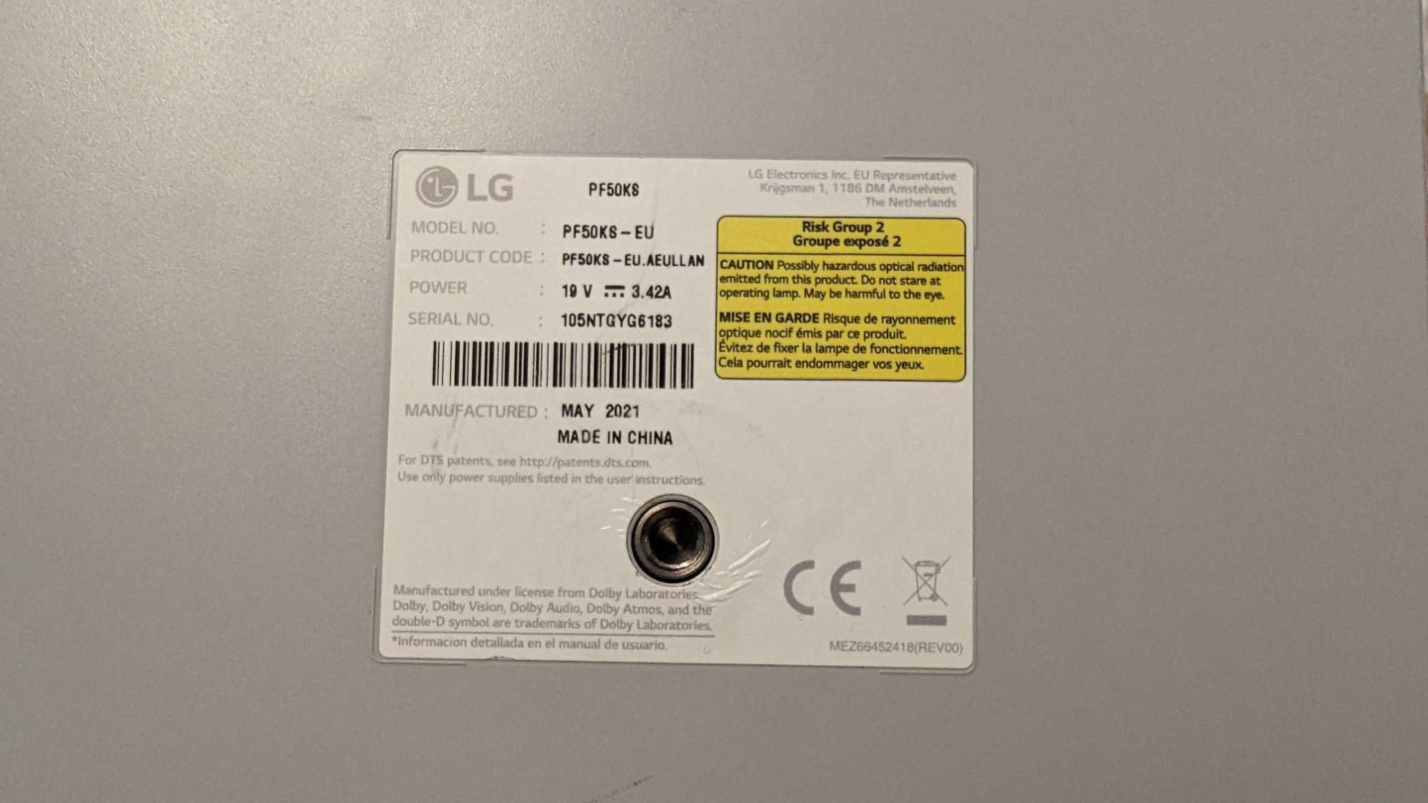 Projektor LED LG PF50KS Full HD z wbudowanym akumulatorem