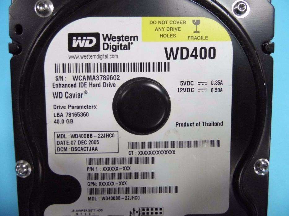 Western Digital Caviar WD400 (black version), 7200rpm, ATA-100, 40GB