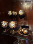 Conjunto Bohemian com cristal Murano e banhado a ouro 24k.
