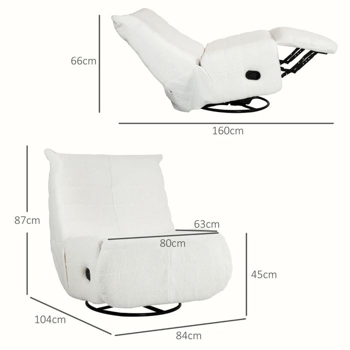 Homcom Fotel Sacco z funkcją bujania.