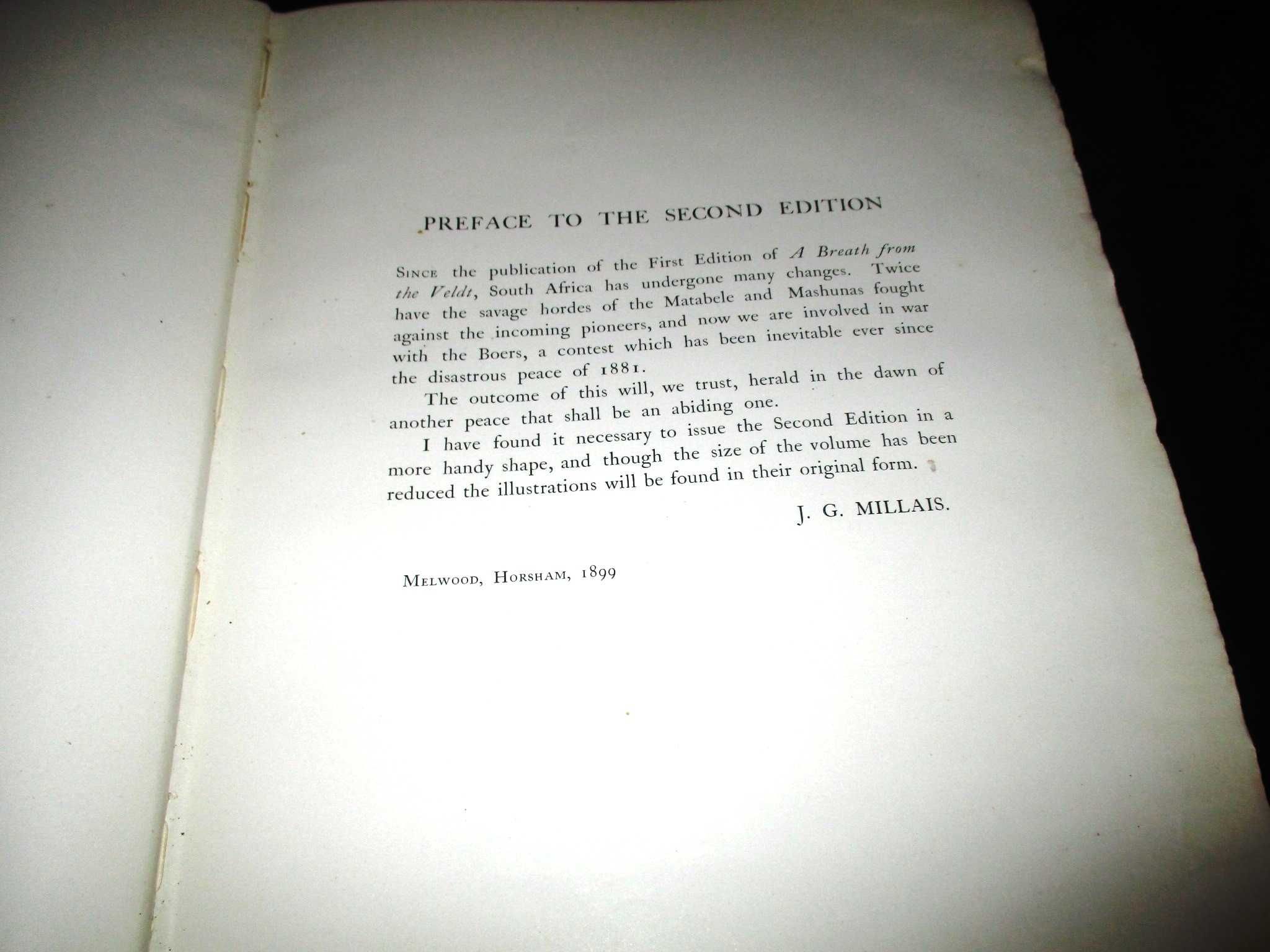 Livro A Breath from the Veldt J G Millais 1899 caça grossa África