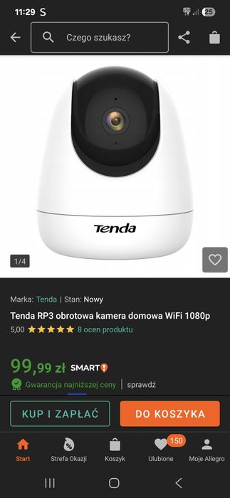 Kamera obrotowa wifi tenda nowa