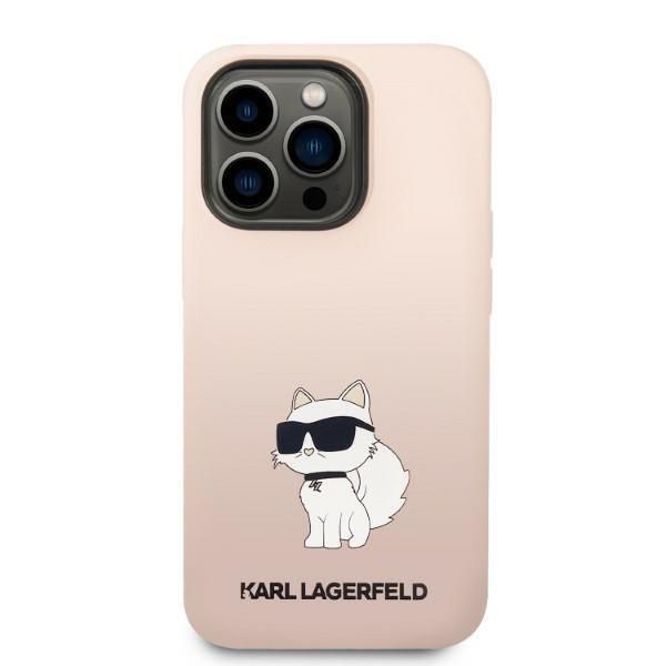 Etui Karl Lagerfeld Silicone Ikonik Choupette do iPhone 14 Pro, Różowy