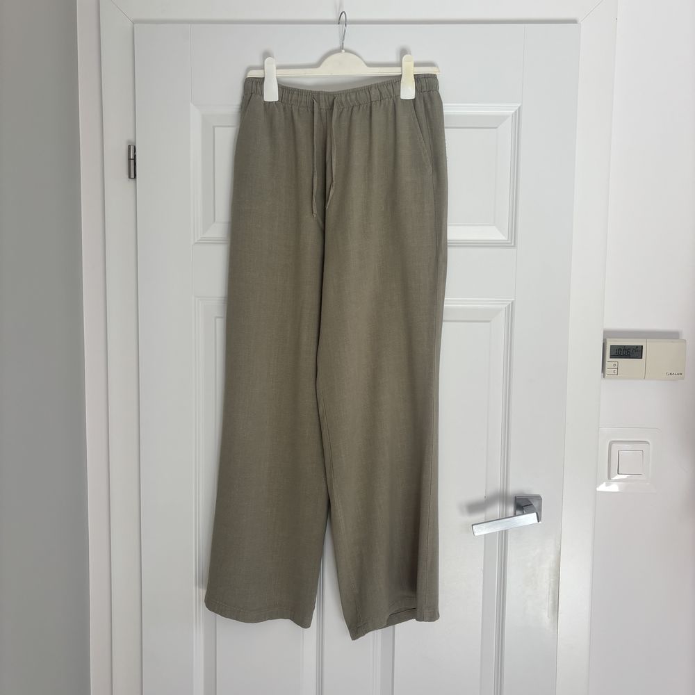Spodnie lniane khaki (NOWE)