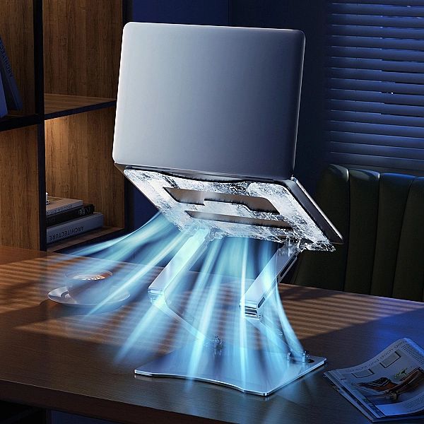 Podstawka pod laptopa Wozinsky WRS-CPY75DSB aluminiowa - czarna