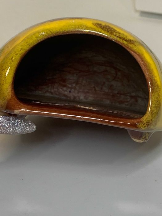 Кашпо настенное керамическое обливное майолика винтаж