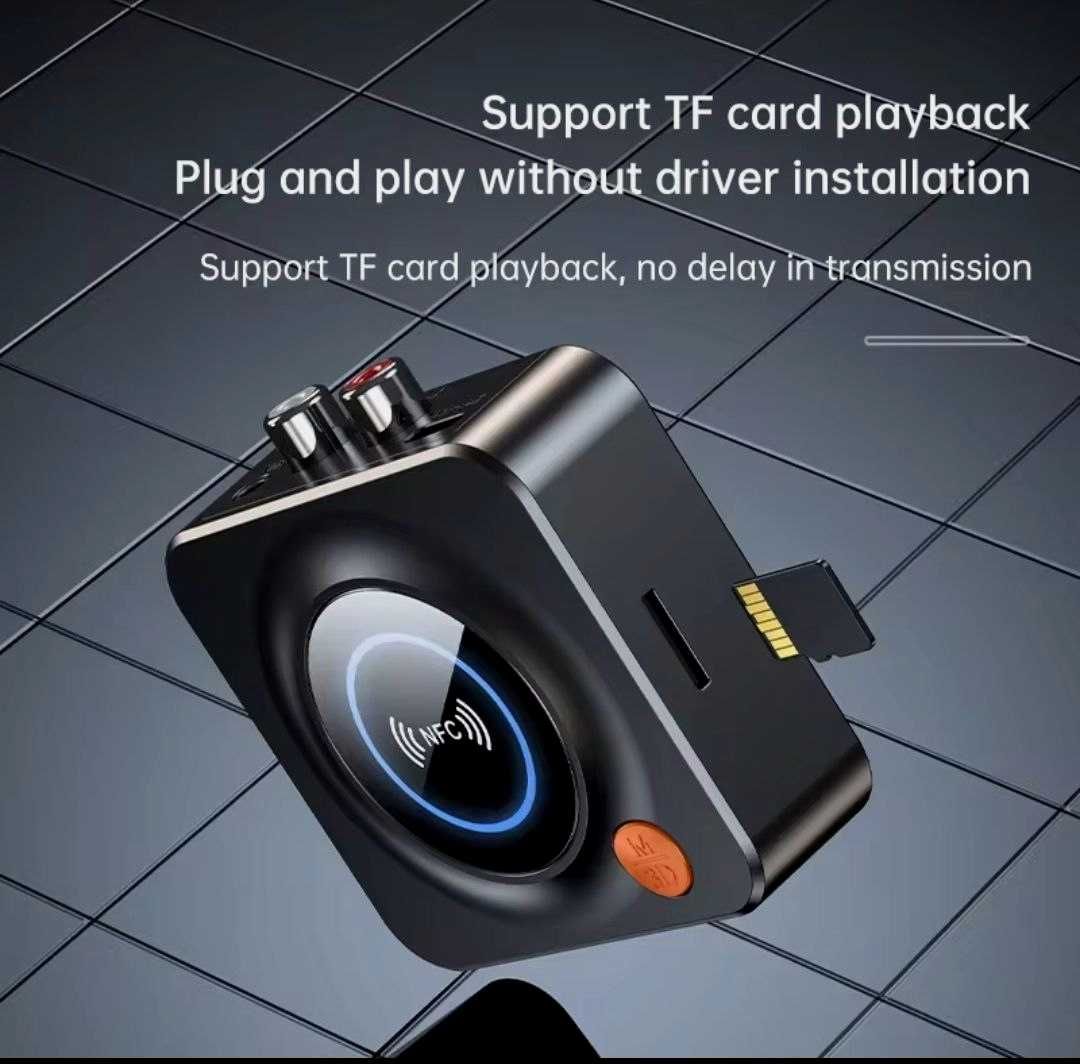 Bluetooth 5.1 Адаптер C52 с NFC AUX 3.5 мм RCA TF-карта для компьютера