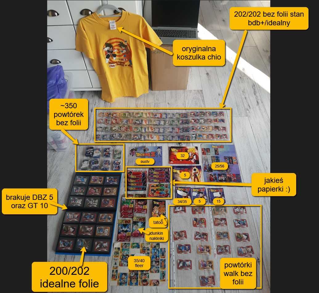 Kolekcja Dragon Ball Chio, fleer, dunkin itp.