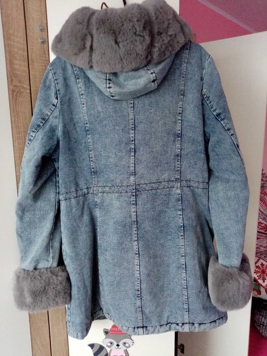 Płaszczyk zimowy, jeansowy xl