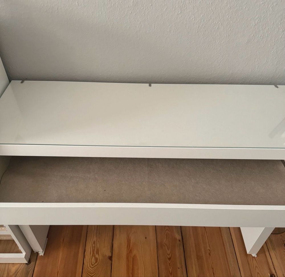Ikea Malm biurko toaletka konsola lustro led Hollywood