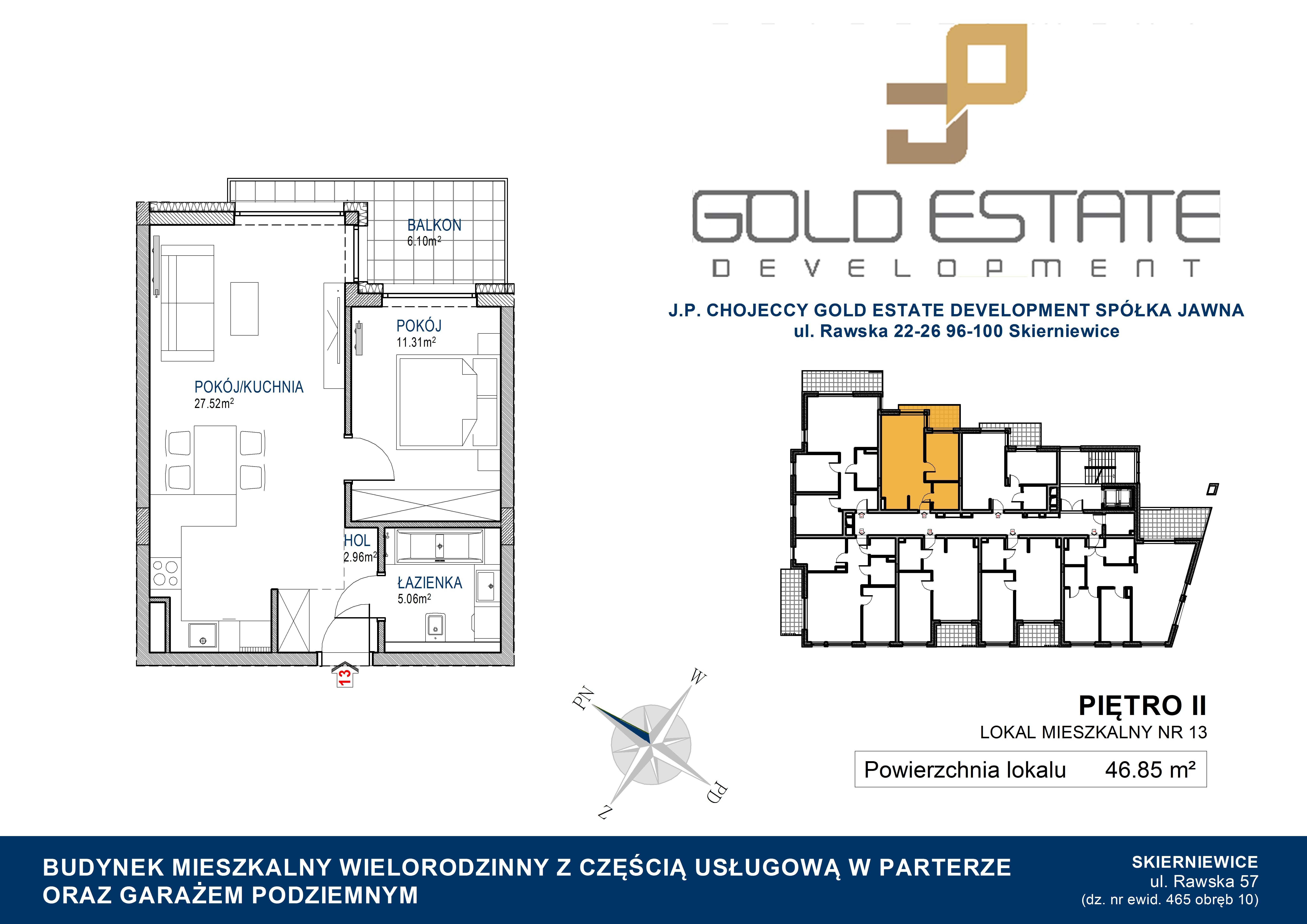 2-pokojowe mieszkanie 46,85 m² 543 460 zł 11 600 zł/m²