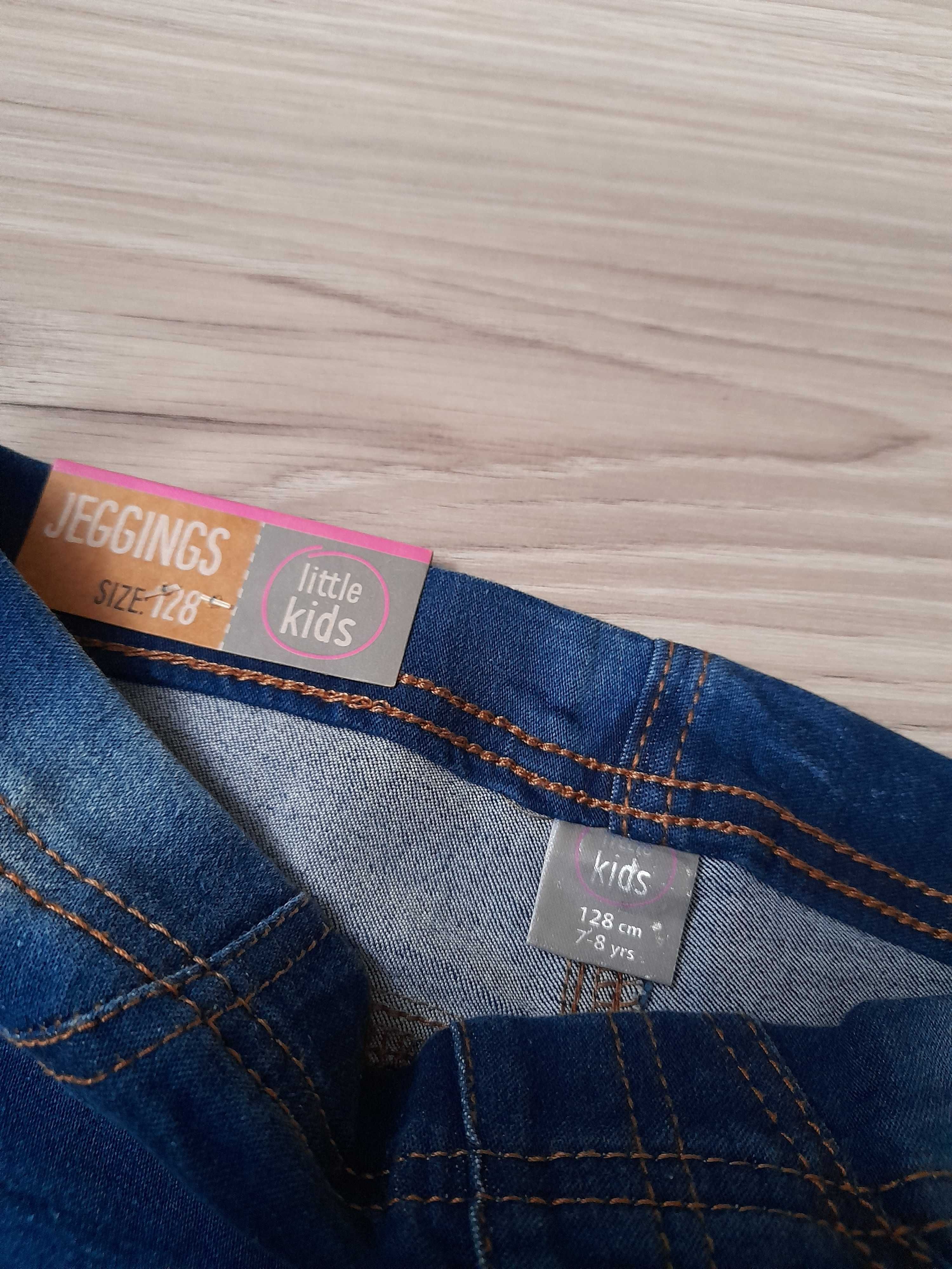 Nowe jegginsy jeansowe r.128