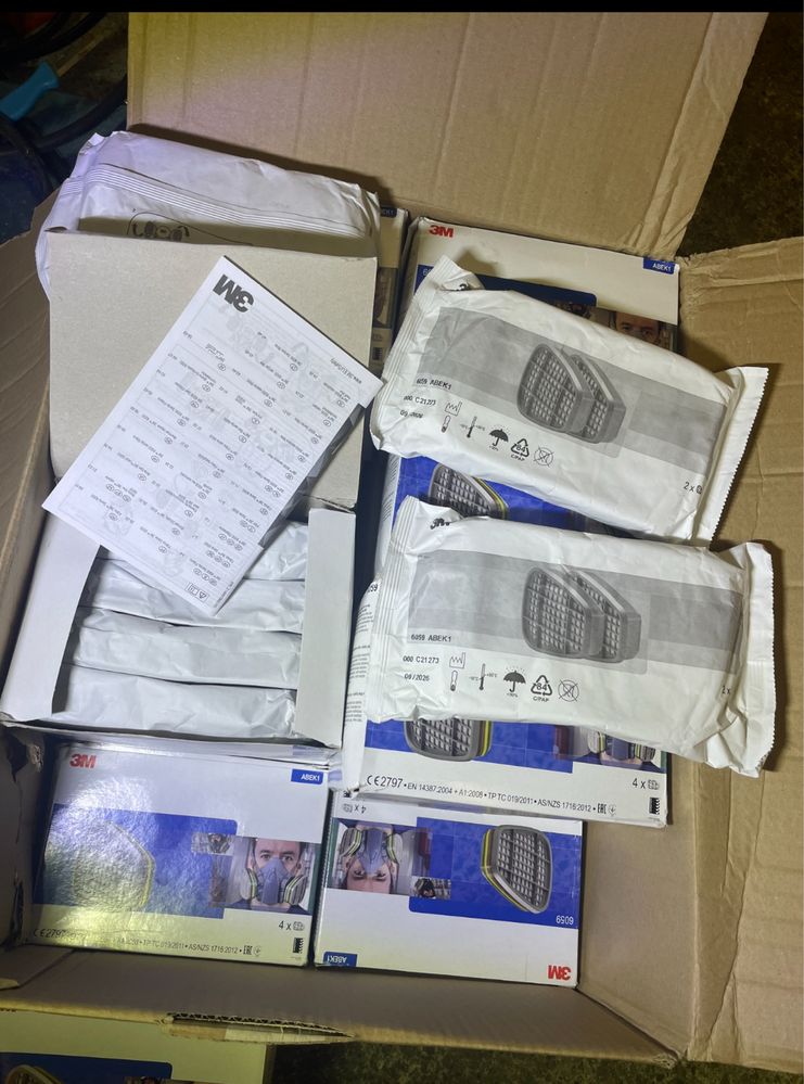 Filtry pochłaniacze węglowe 3m 6059 abek 1 4kpl 8szt