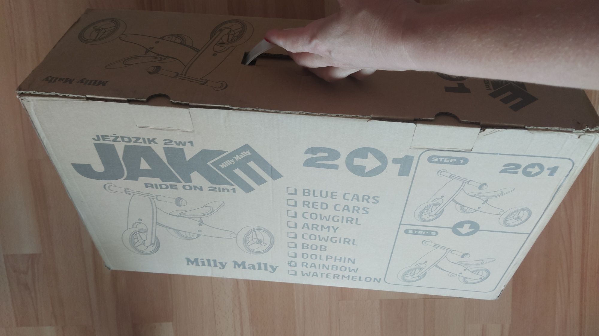 Śliczny 2w1! Rowerek Biegowy Milly Mally JAKE jeździk drewniany