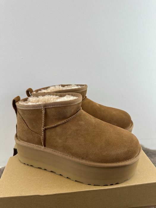 Buty damskie skórzane botki śniegowce UGG Ultra Mini Platform 38