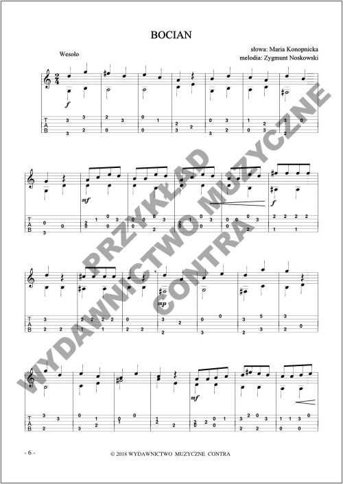 Łatwy Piosenki Dziecięce na gitarę fingerpicking (nuty + tabulatury)