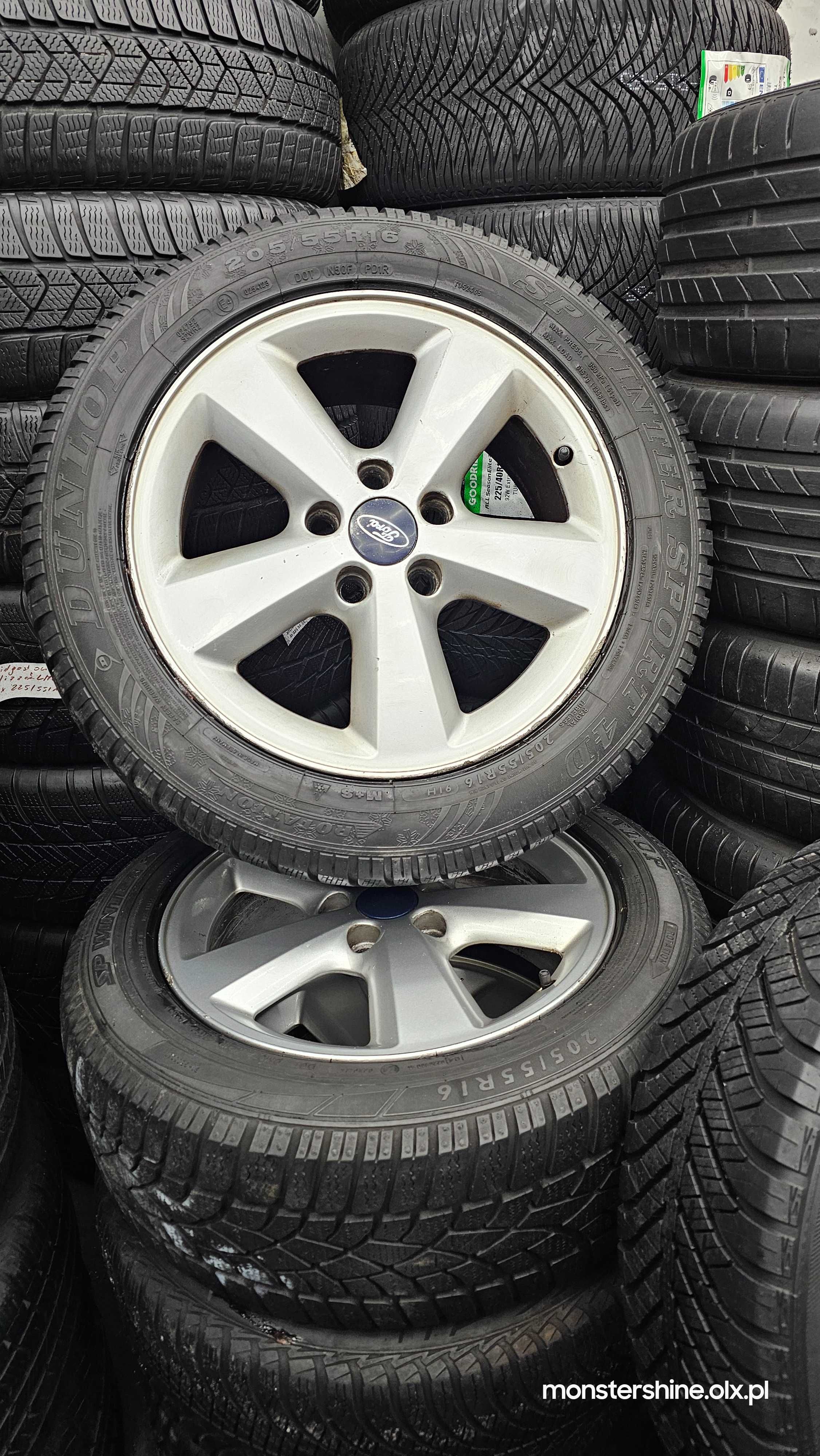Alufelgi Ford OEM 5x108/16 opony zimowe DunlopSport 205/55/16-zamiana