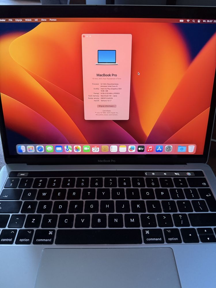 Macbook  pro 13 2017r