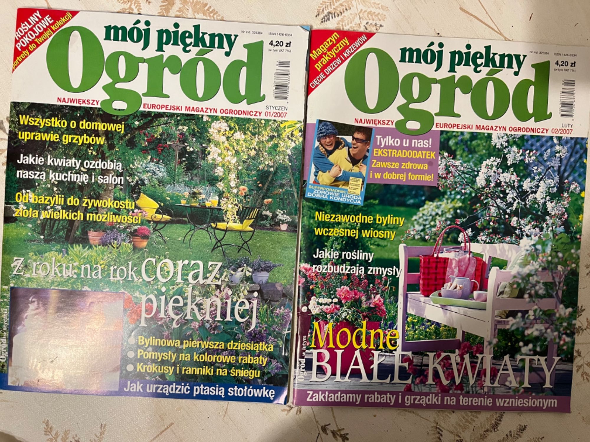 „Mój piękny ogród” rok 2007 -wszystkie 12 czasopism + gratis