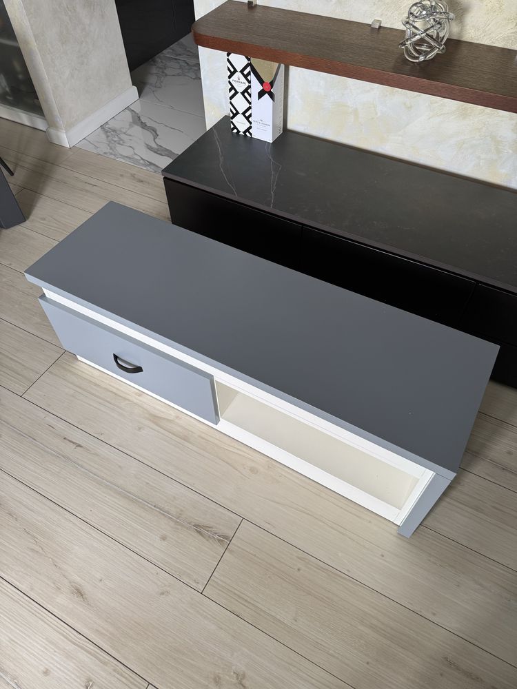 Szafka RTV Szaro Biała 130cm