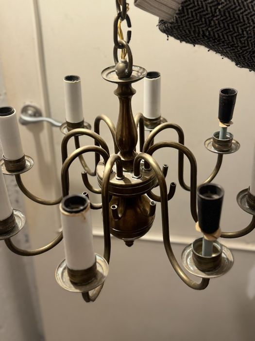 Żyrandol lampa sufitowa  z mosiądzu retro do salonu