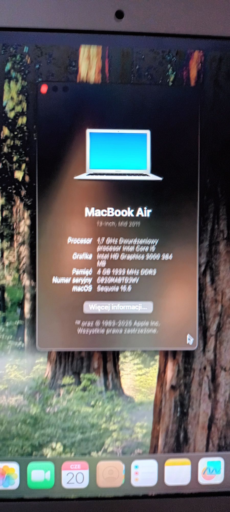 MacBook Air A1369 i5 2557u 4gb ramu 250gb ssd MacOs Sequoia 15.5