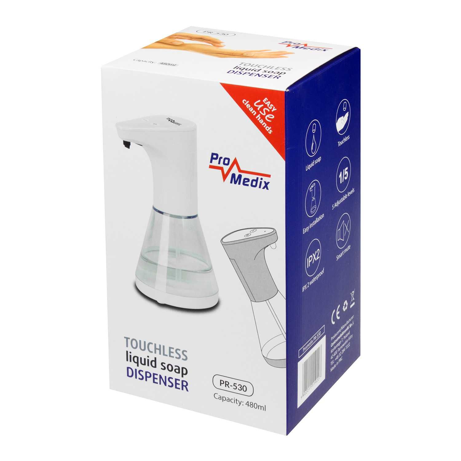 Bezdotykowy automatyczny dozownik do mydła 480ml Promedix PR-530