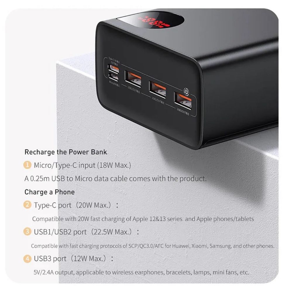 Powerbank Baseus Adaman 40000mAh 22.5W