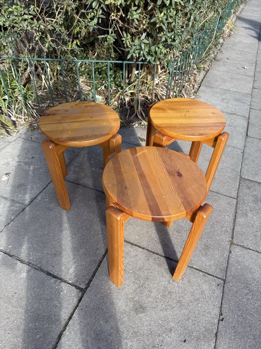 Taboret / Stołek drewniany - sosna