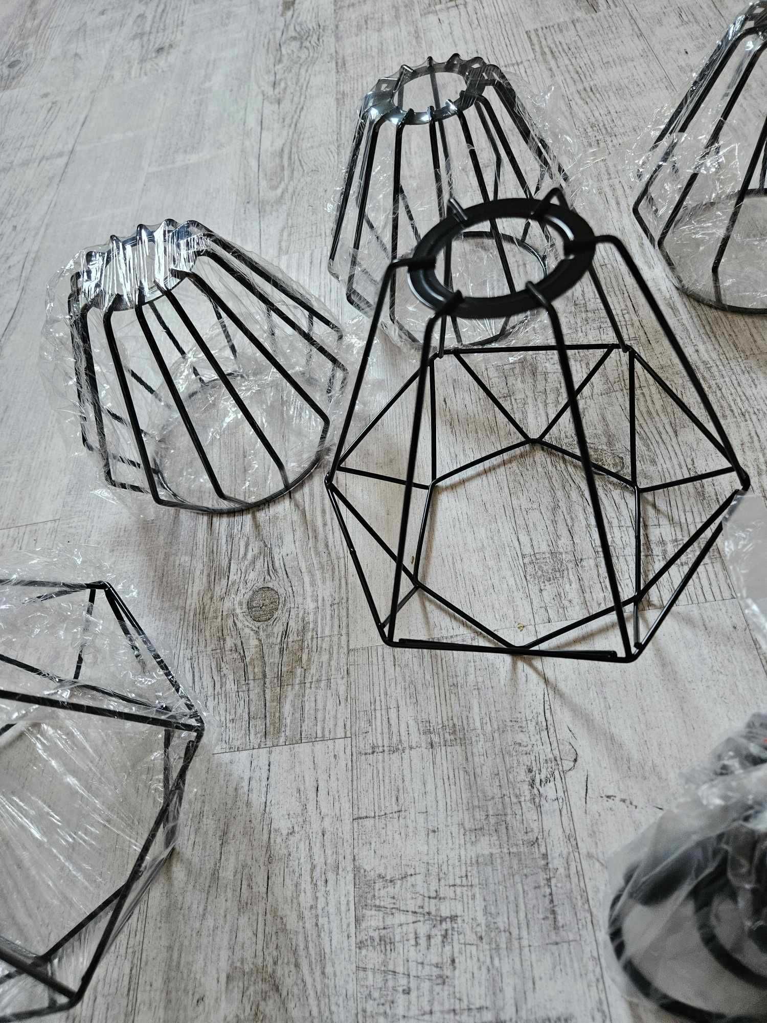 Komplet zestaw 8 lamp loft brylant czarne wiszące