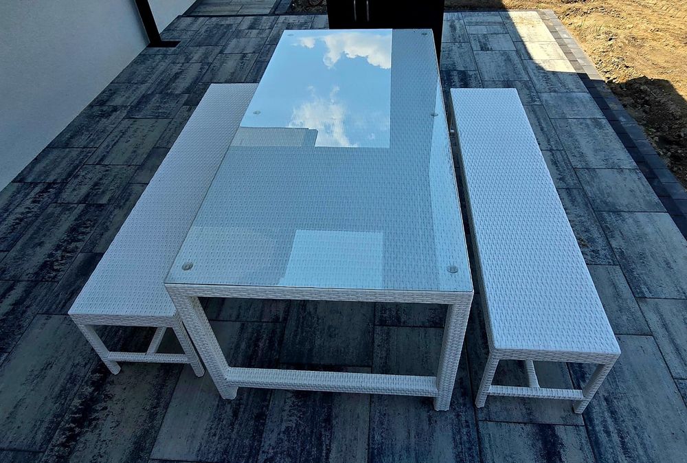 Zestaw mebli ogrodowych, rattanowych