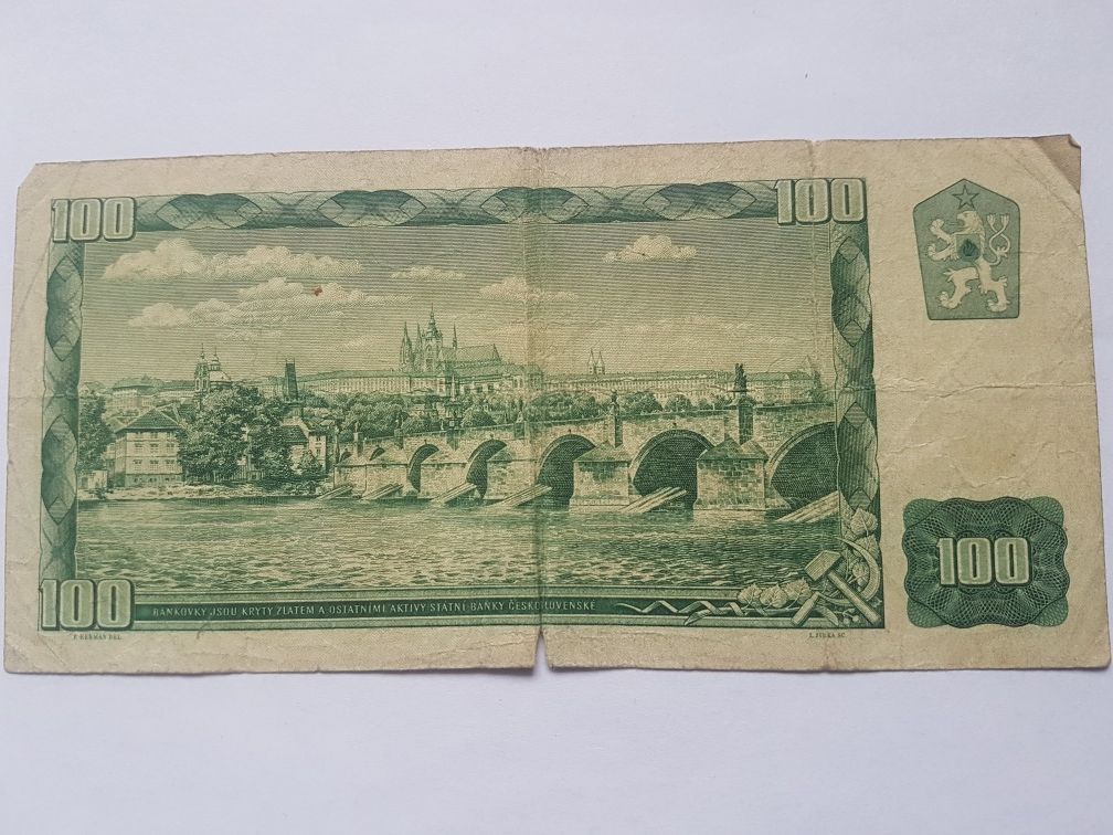 100 korun, koron Ceskoslovenskych 1961r.