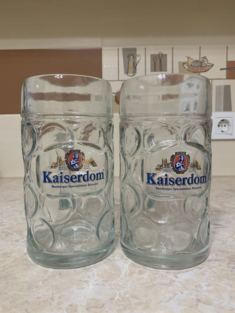 Склянні кухлі Kaiserdom нові 1 л