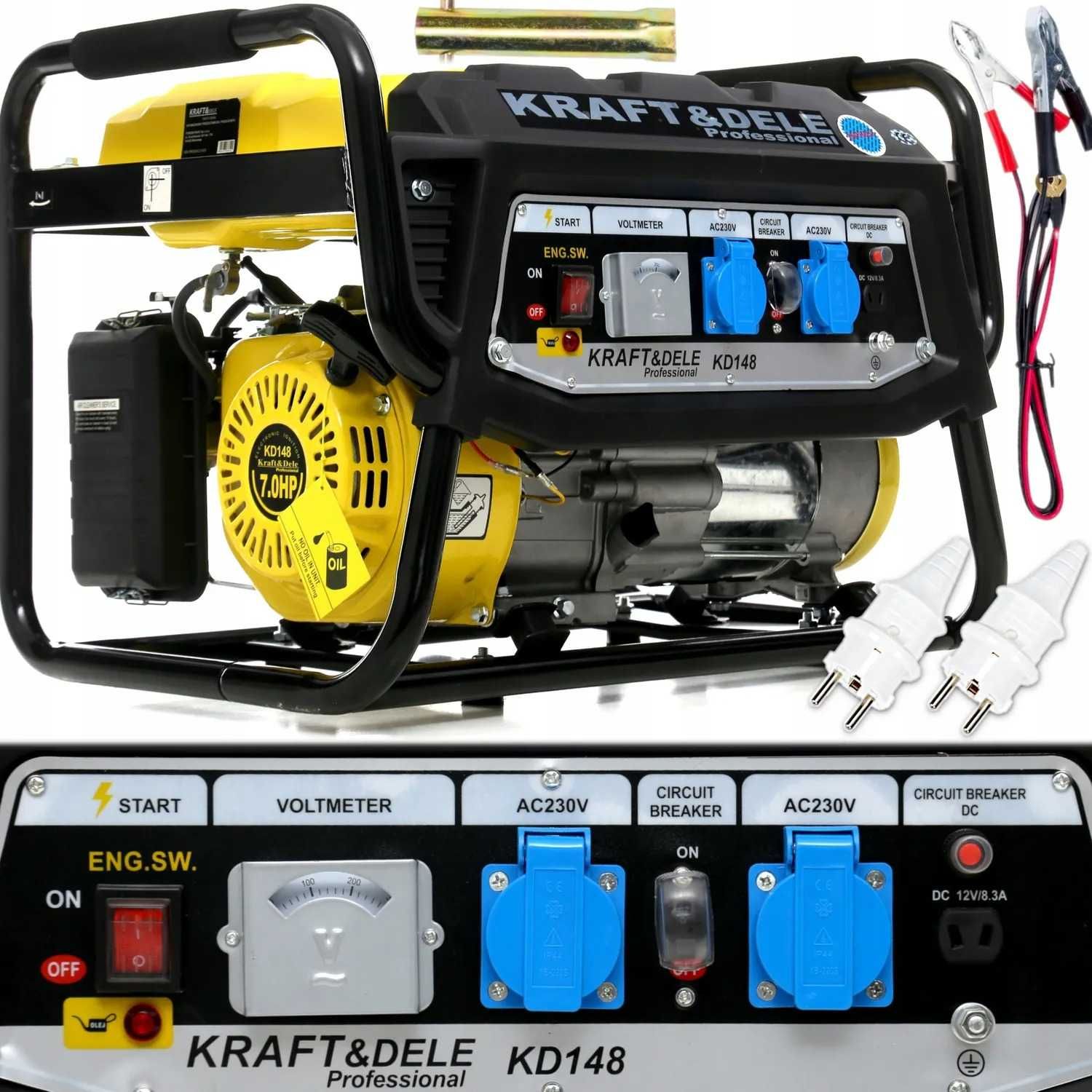 Agregat prądotwórczy Kraft&Dele 3500 W nowy + gratisy