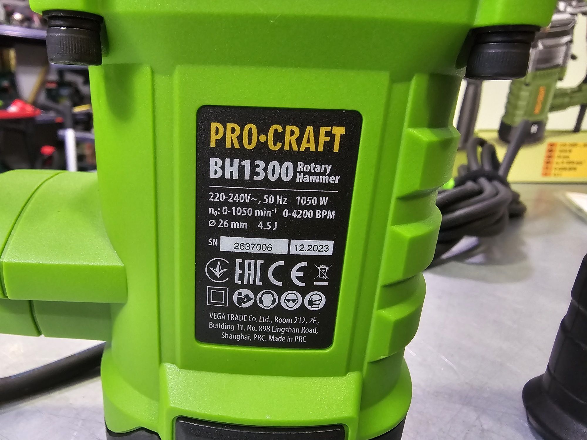 Перфоратор ProCraft BH1300 4,5Дж +Кейс, Буры , Смазка  Гарантия 36мес