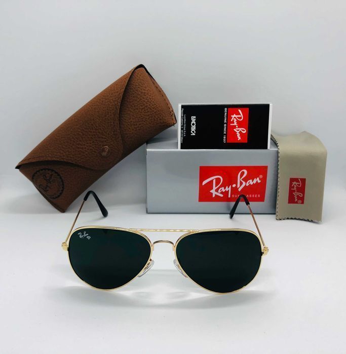 Солнцезащитные очки Ray Ban Aviator Large Metal 3025 Gold 58мм стекло