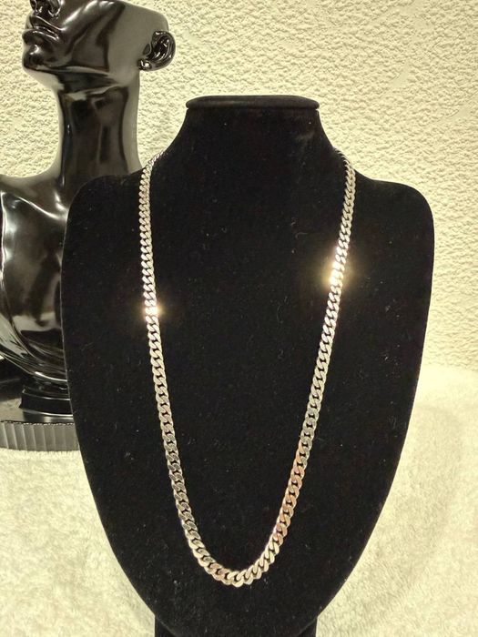 Srebrny łańcuch 925, 50 cm, 30.8 g, mocny splot, męska biżuteria