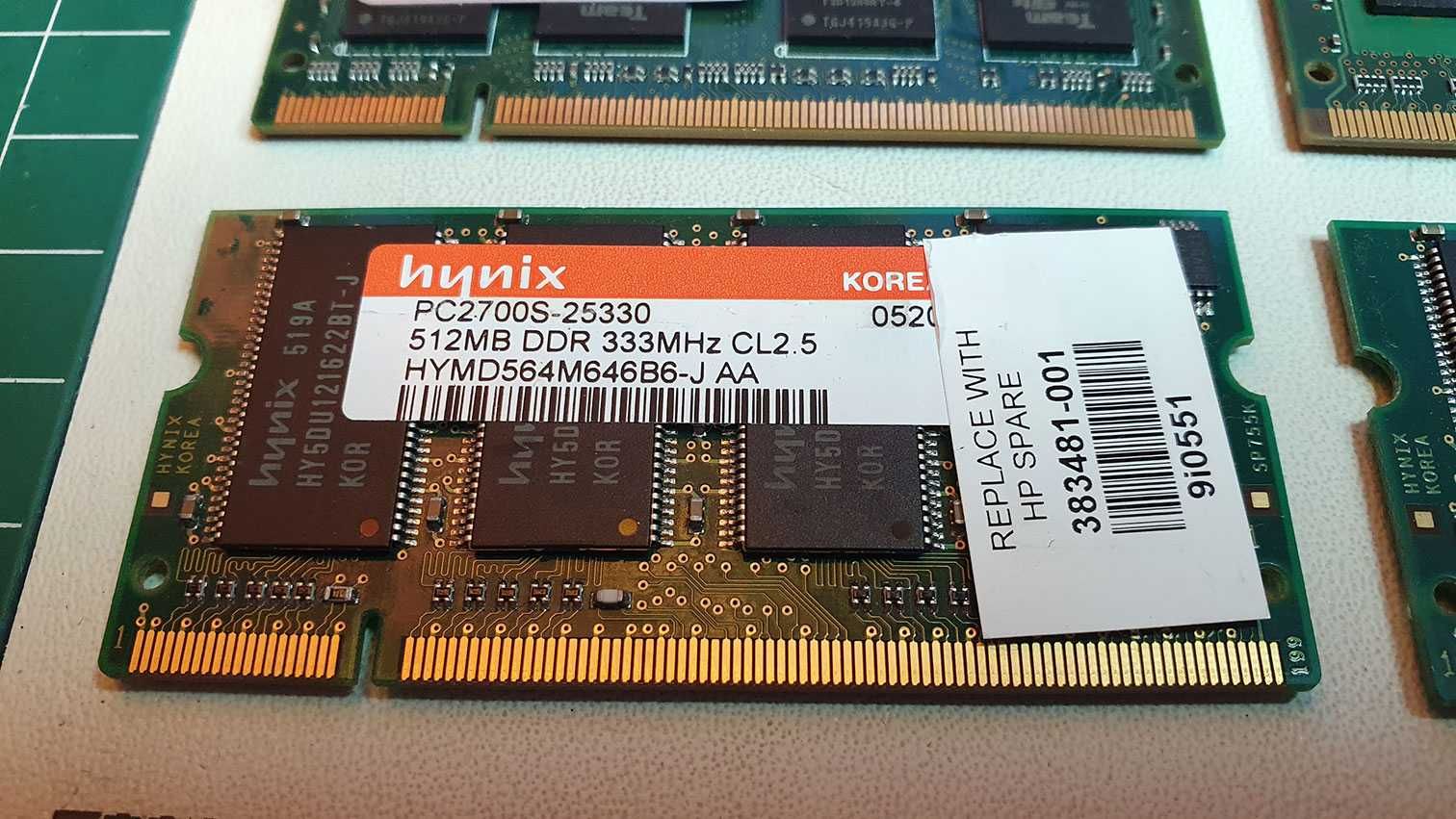 Memória Hynix DDR SODIMM (portátil) 1Gb (2x512Mb) PC2700S 333MHz CL2.5