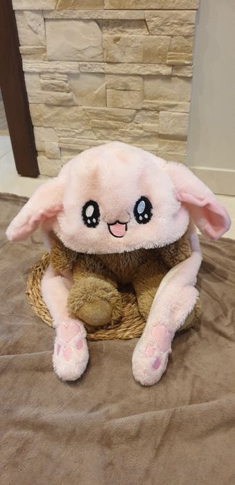 Czapka z ruszajacymi uszami króliczek anime pluszowa maskotka na głowę