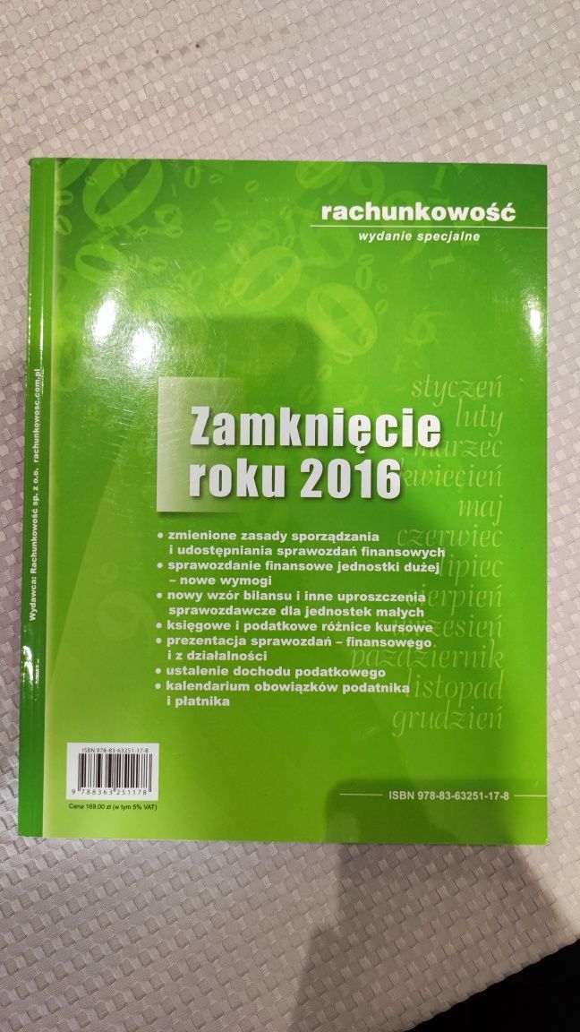 Rachunkowość - zamknięcie roku 2016