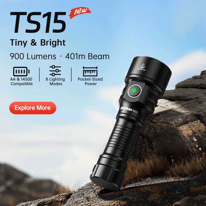 Latarka Wurkkos TS15 Mini 900lm USB-C + akumulator