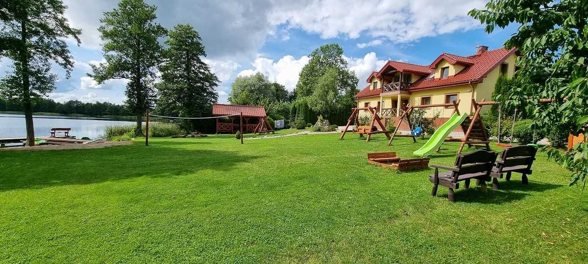 Majówka, Mazury dom 220m2 na 12-24os linia brzeg jezioro plaża ognisko