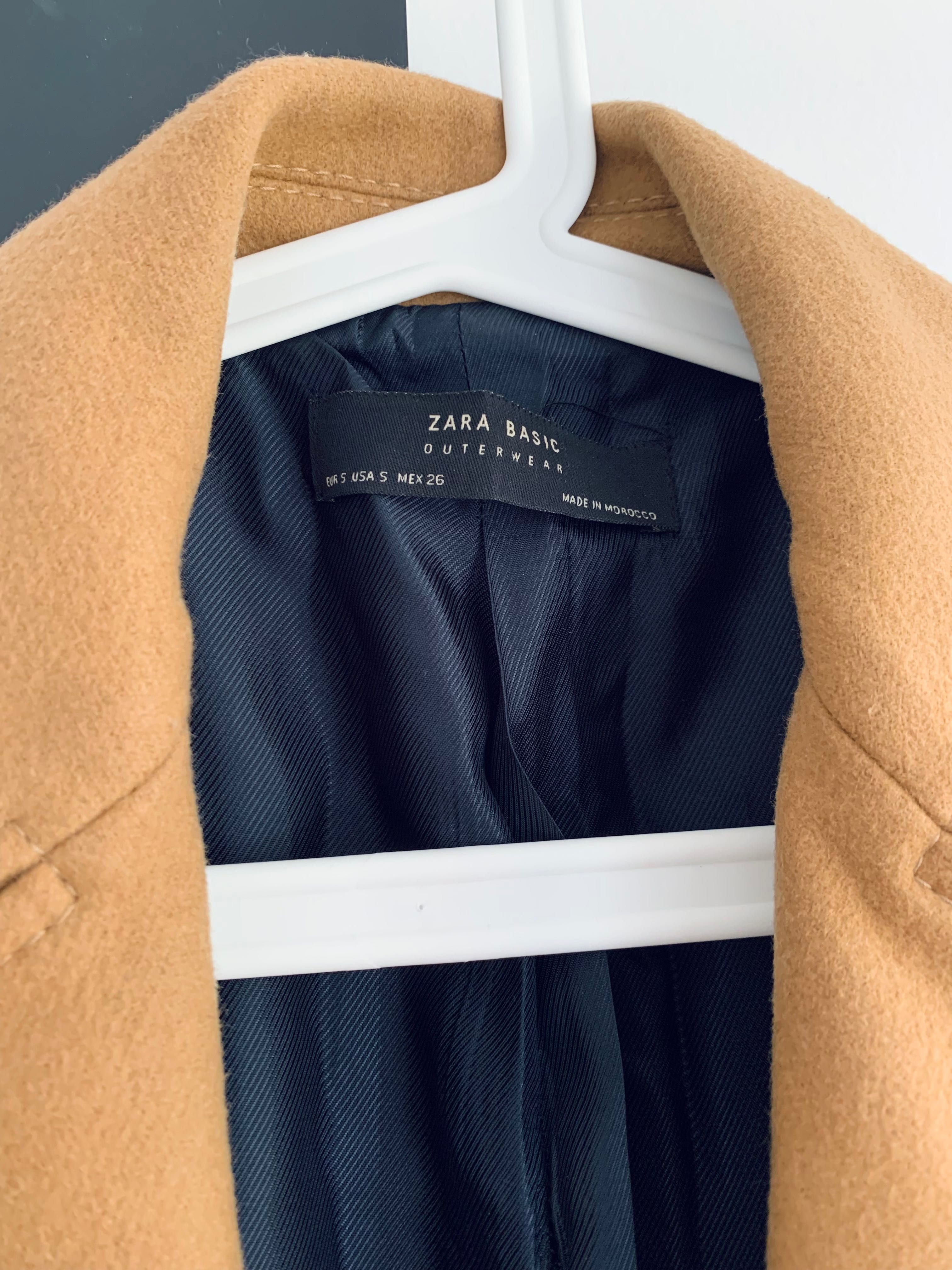 Plaszcz camel beżowy Zara basic